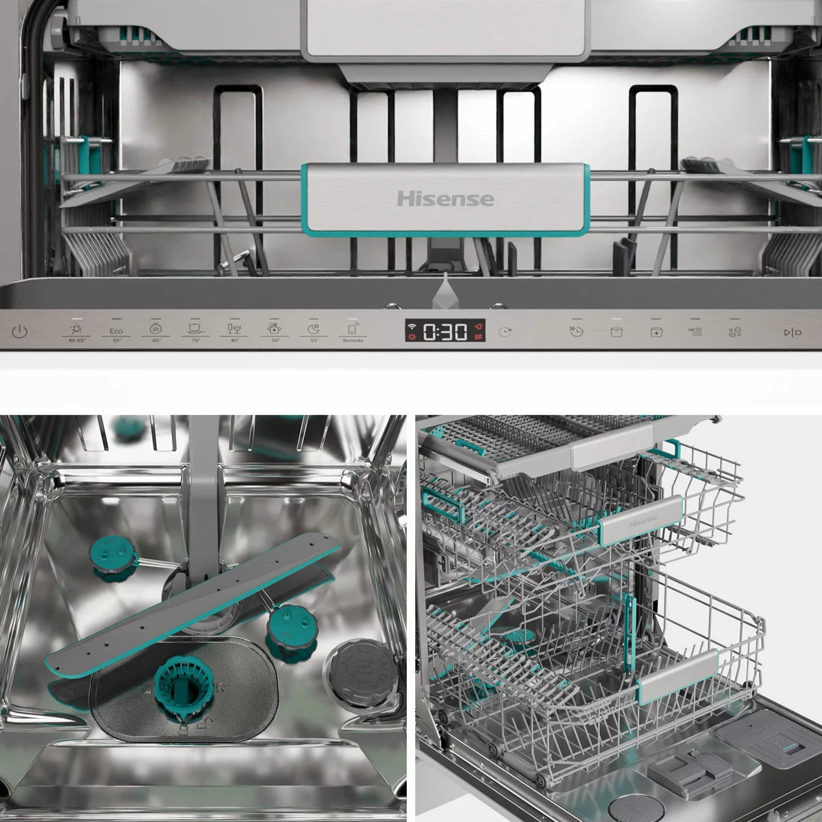 Hisense HV693A60UVADUK UV Clean Full-Size Fully Integrated Dishwasher, A Rated