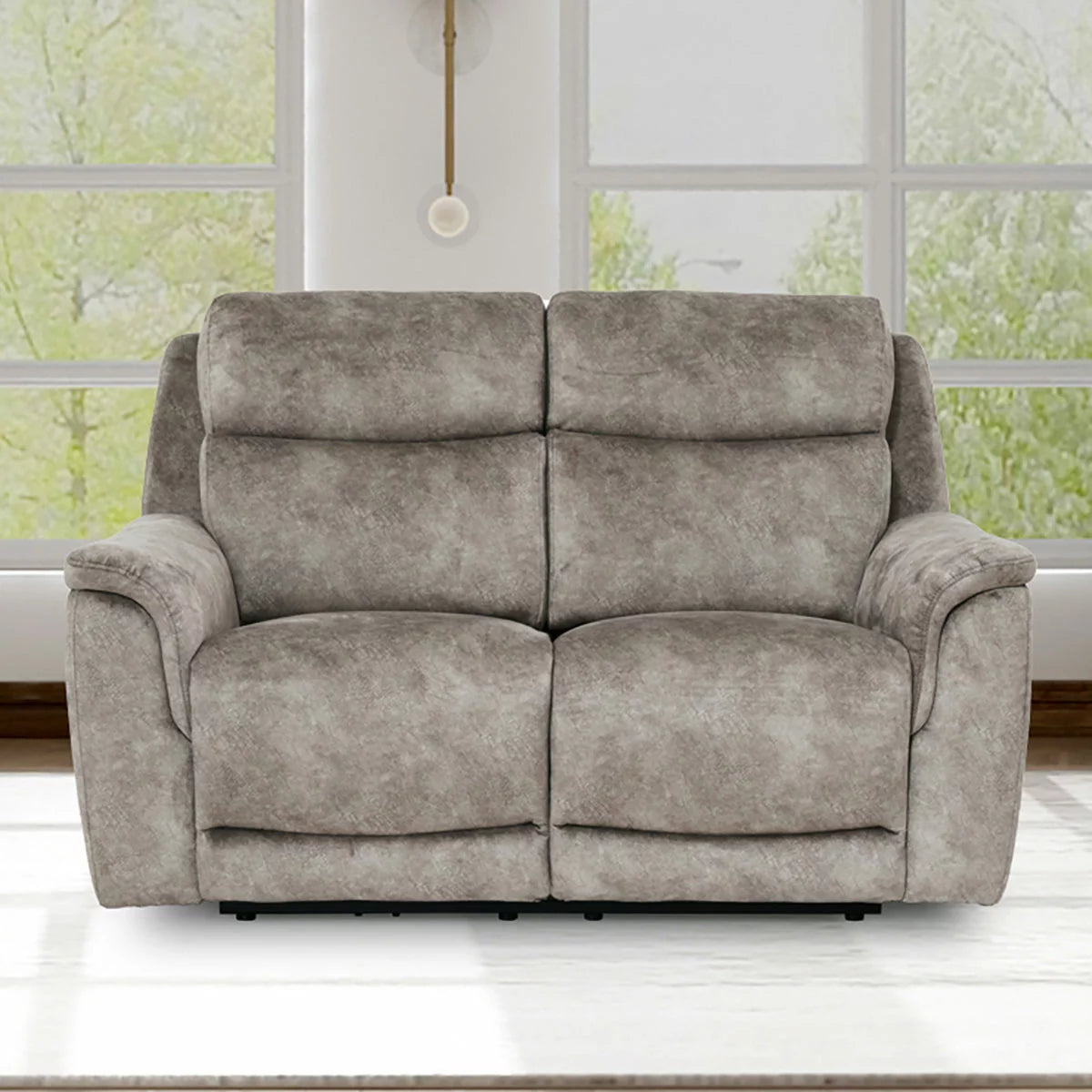 Oscar Grey Fabric Power Reclining 2 Seater Sofa with Power Headrest