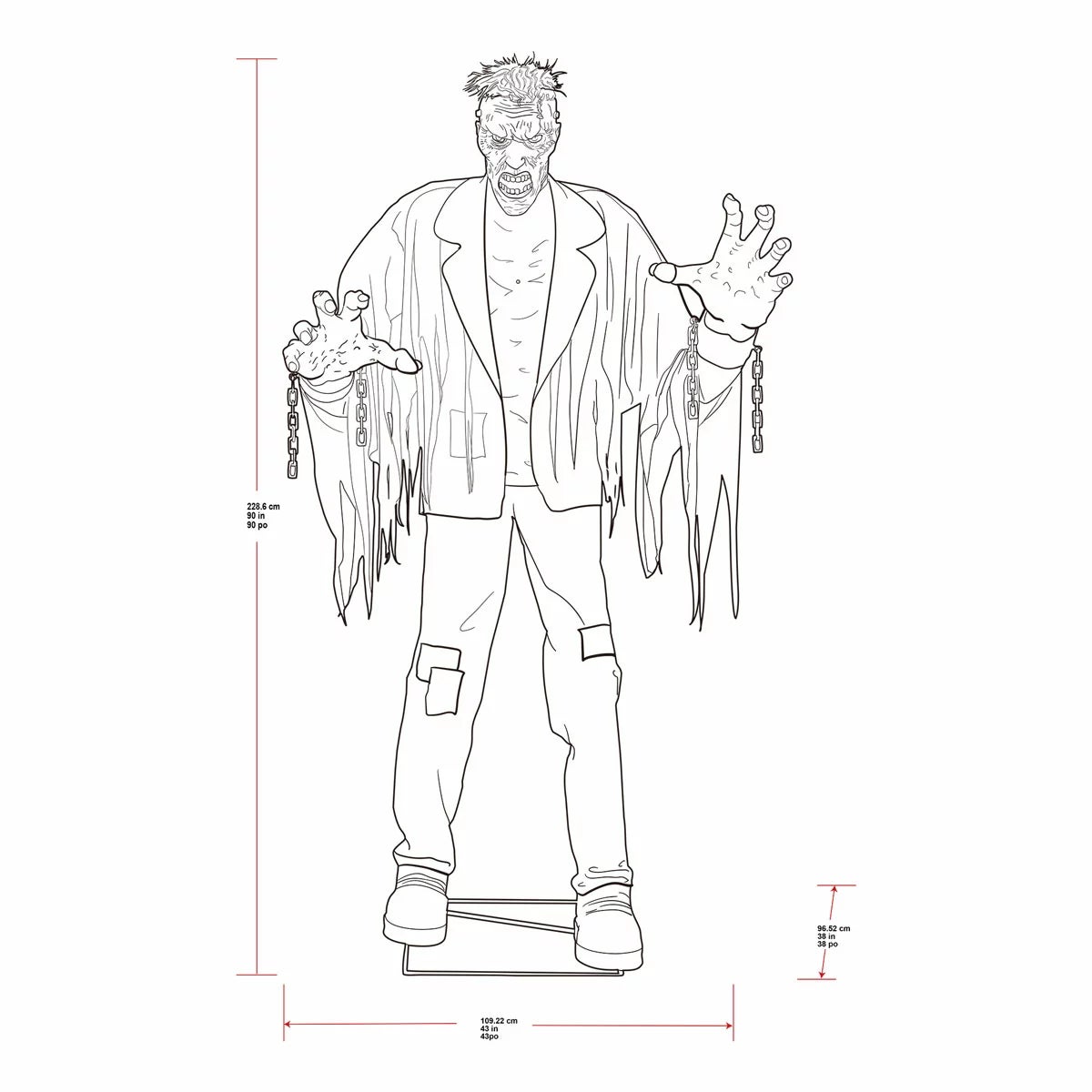 Halloween 7.5ft (2.28m) Animated Monster, view 8