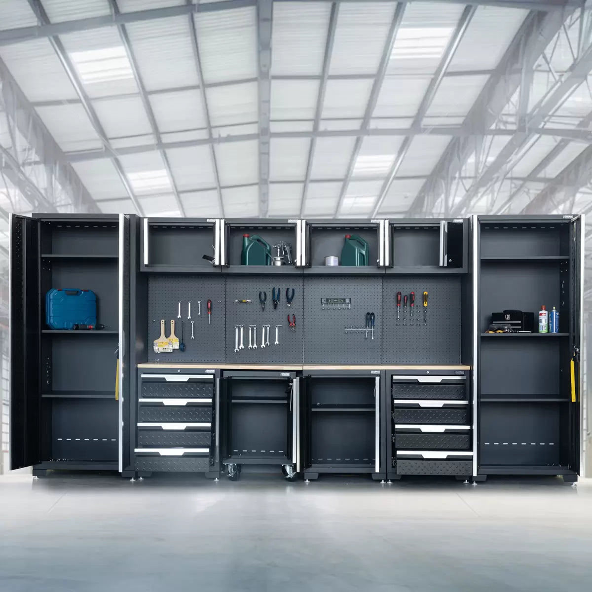 Hilka Garage Pro+ 24 Gauge Steel 11 Piece Cabinet Set