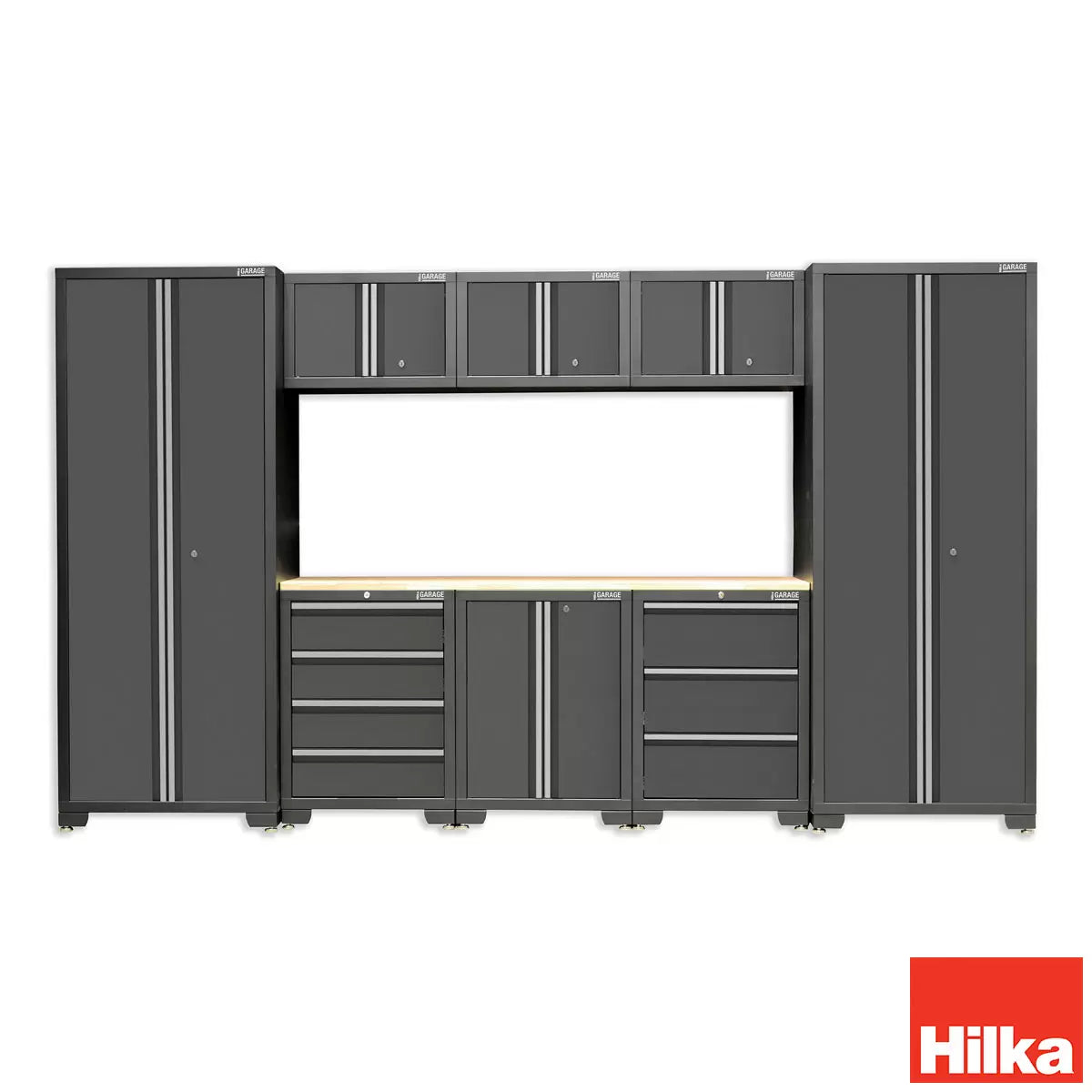 Hilka 24 Gauge Steel 9 Piece Cabinet Set