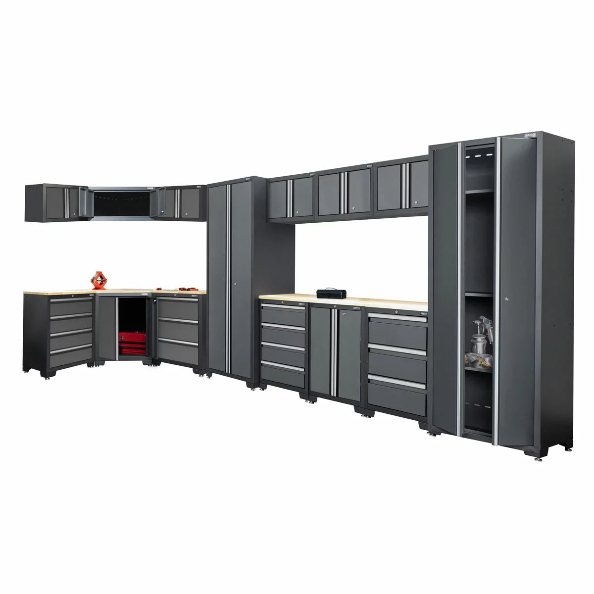 Hilka Garage Bundle 16 piece Corner & Cabinet Storage Set