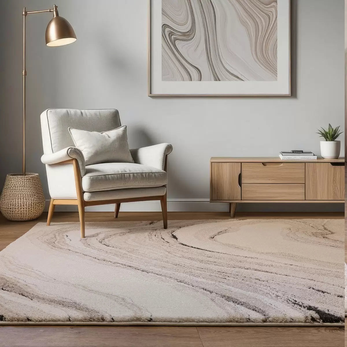 Mirage Quartz Beige Rug, in 2 Sizes