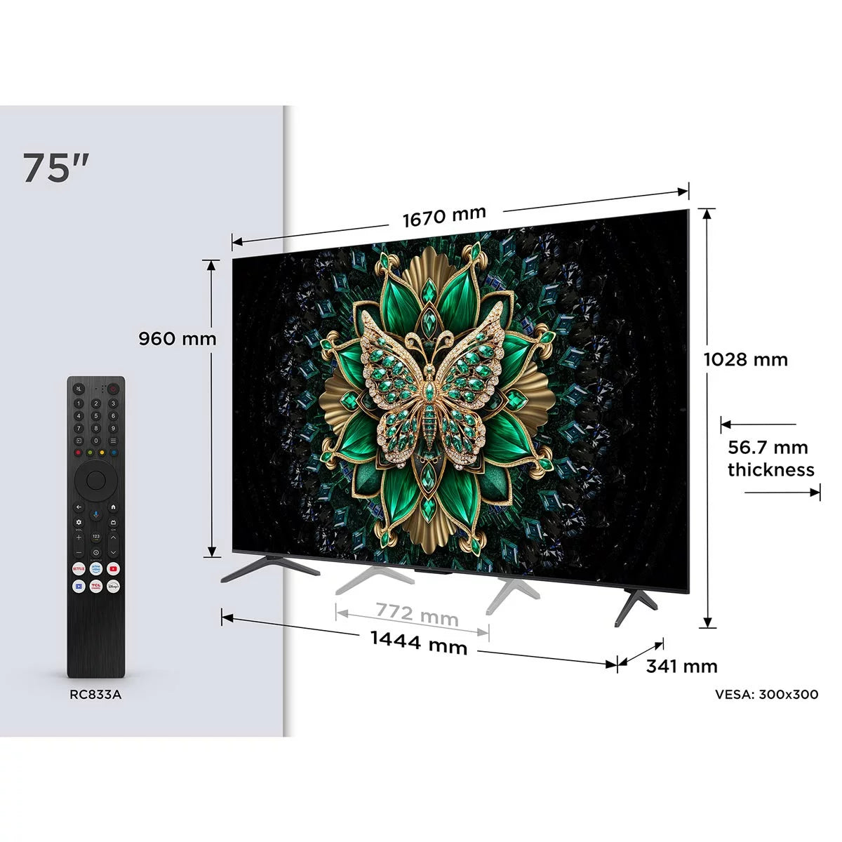 TCL 75C6K 75 Inch Mini LED Smart TV