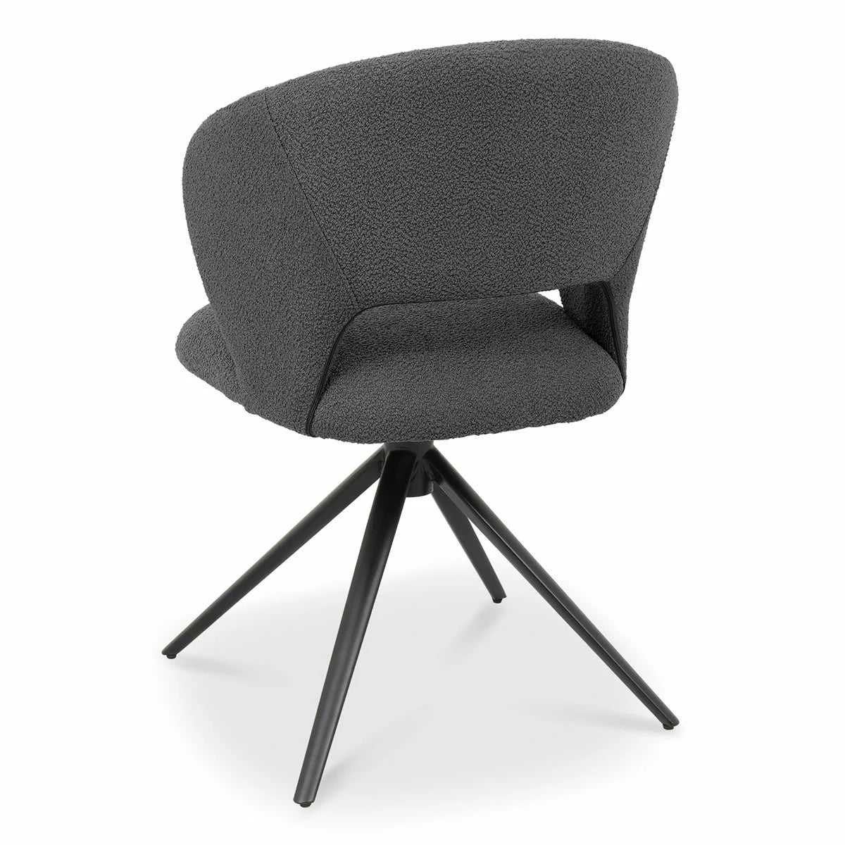 Bentley Designs Alisa Round Sintered Stone Dining Table + 4 Grey Swivel Chairs