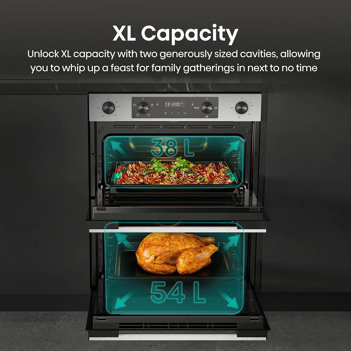 Hisense Hi6 BUD714221CX Electric Built-Under Double Oven, A Rated in Stainless