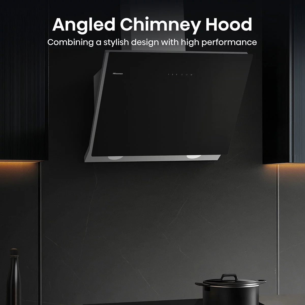 Hisense CH6IN14BXBUK 60cm Chimney Cooker Hood, A Rated in Black