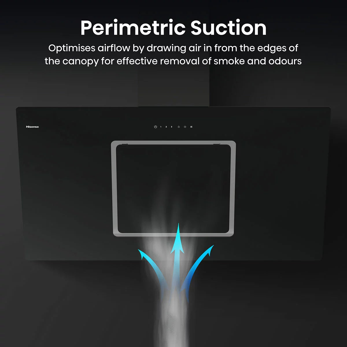 Hisense Hi6 CH10IN14BBUK 100cm Chimney Cooker Hood, A Rated in Black Glass
