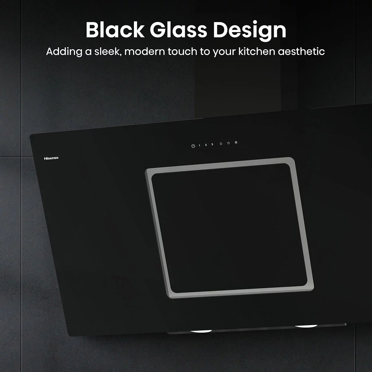 Hisense Hi6 CH10IN14BBUK 100cm Chimney Cooker Hood, A Rated in Black Glass