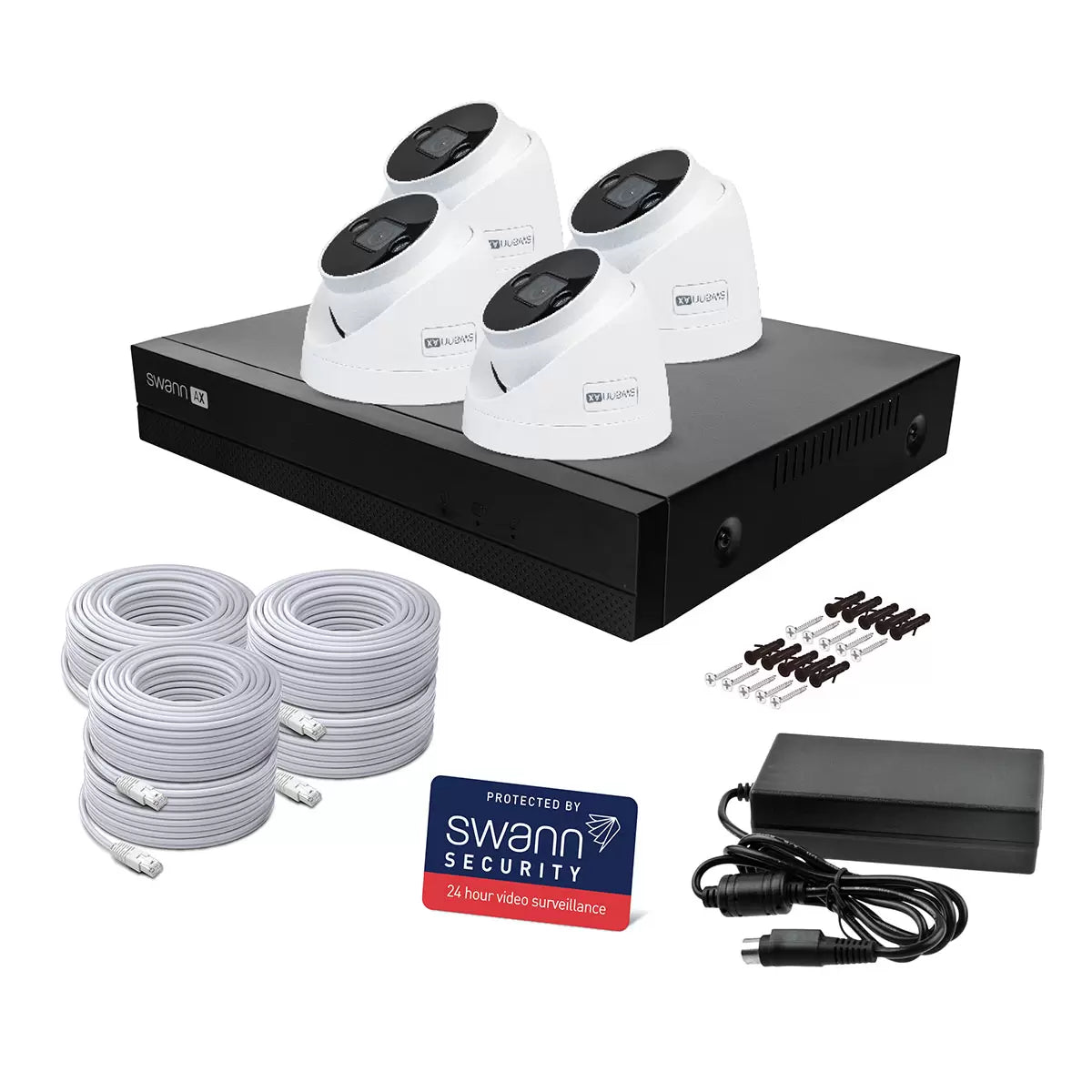 Swann 4K NVR 8 x Channel / 4 x NHD-ADVANXB Dome Cameras with 1TB HDD