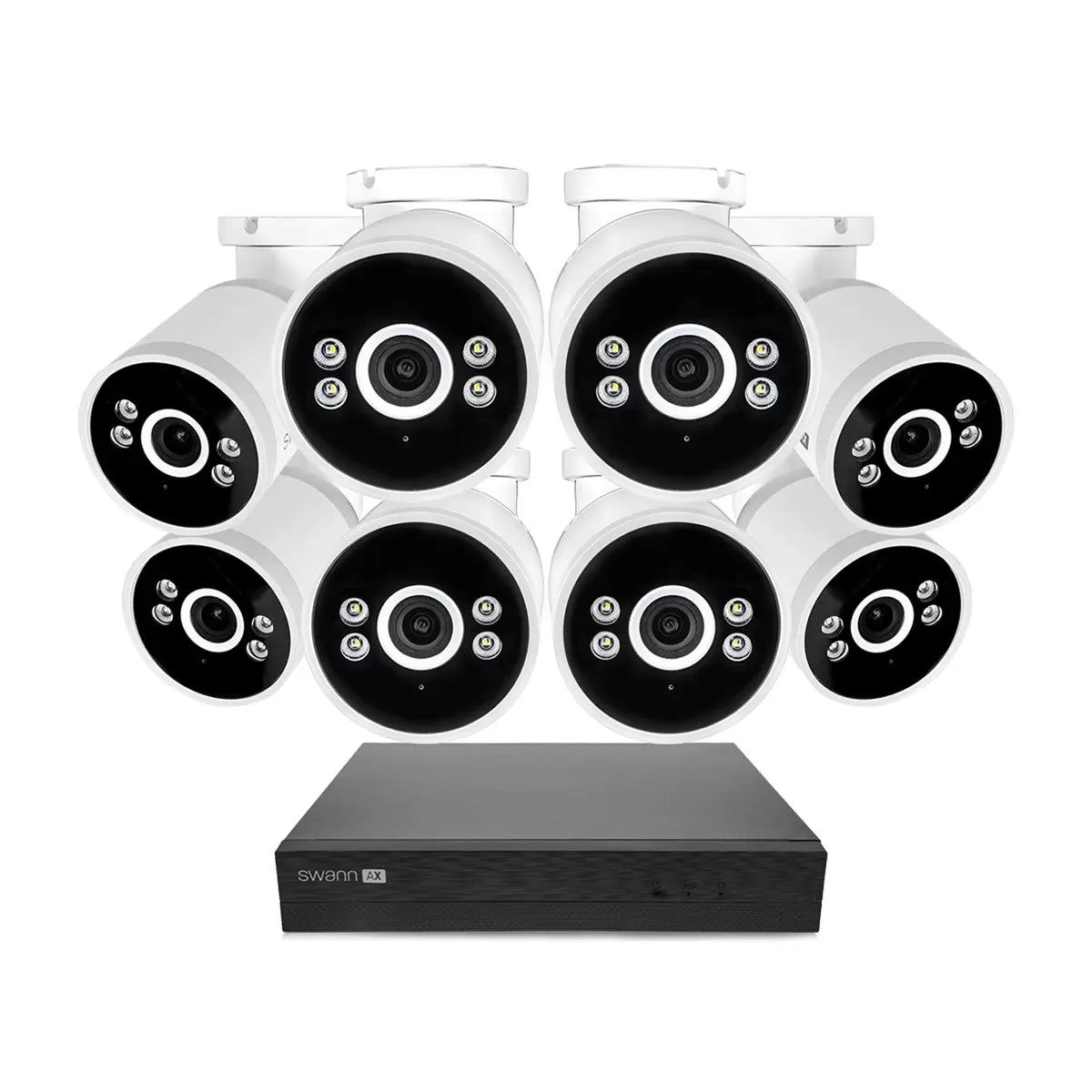 Swann 4K NVR 16 x Channel / 8 x NHD-ADVANXB Bullet Cameras with 2TB HDD