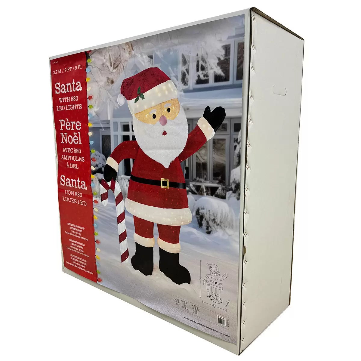 9ft Pop Up Santa With LED Lights, view 4