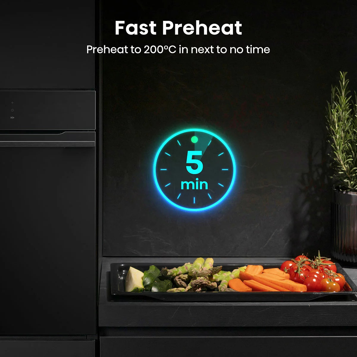 Hisense Hi8 BlackLine BIM4AH8UKWF Built In Electric Single Oven with Microwave