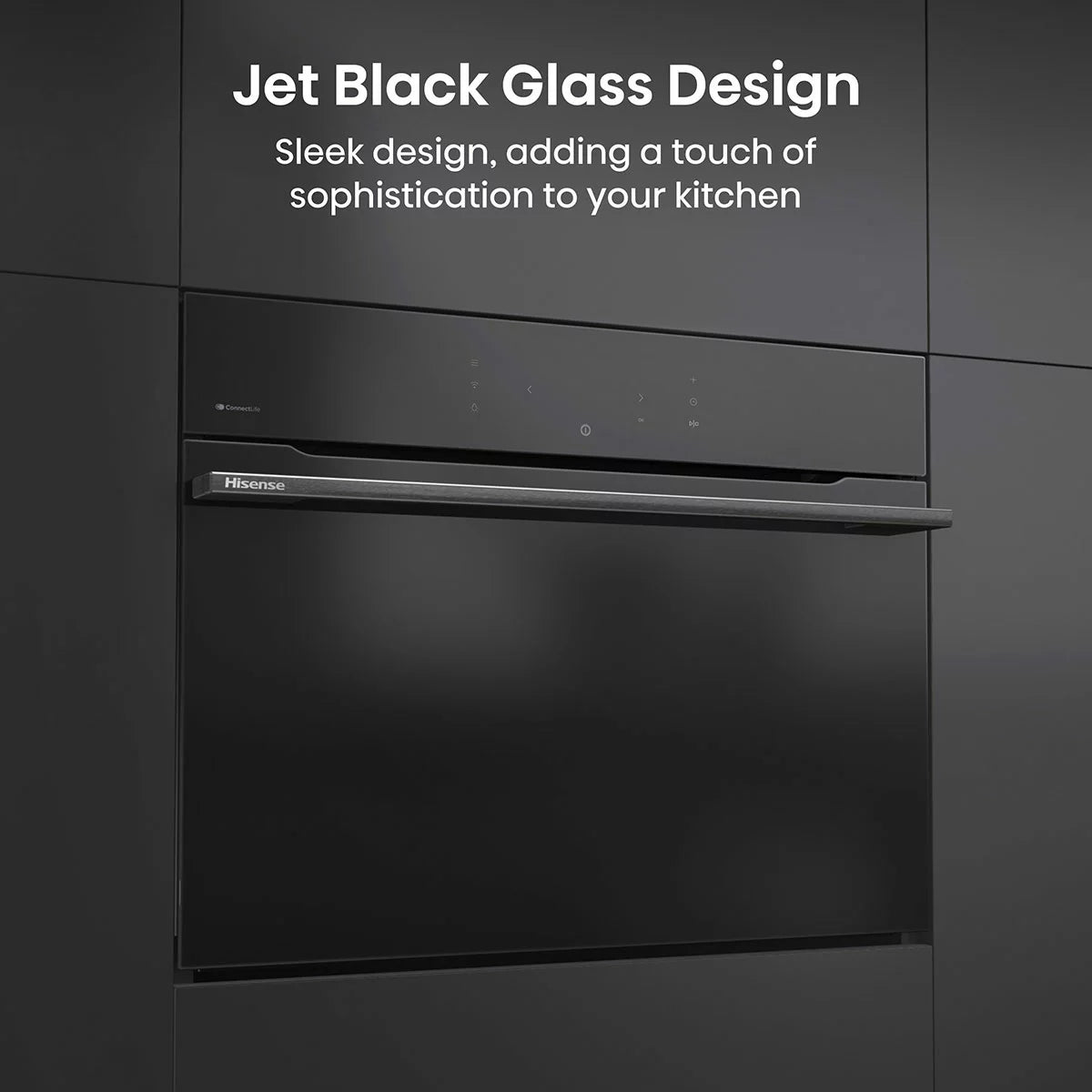 Hisense Hi8 BlackLine BIM4AH8UKWF Built In Electric Single Oven with Microwave