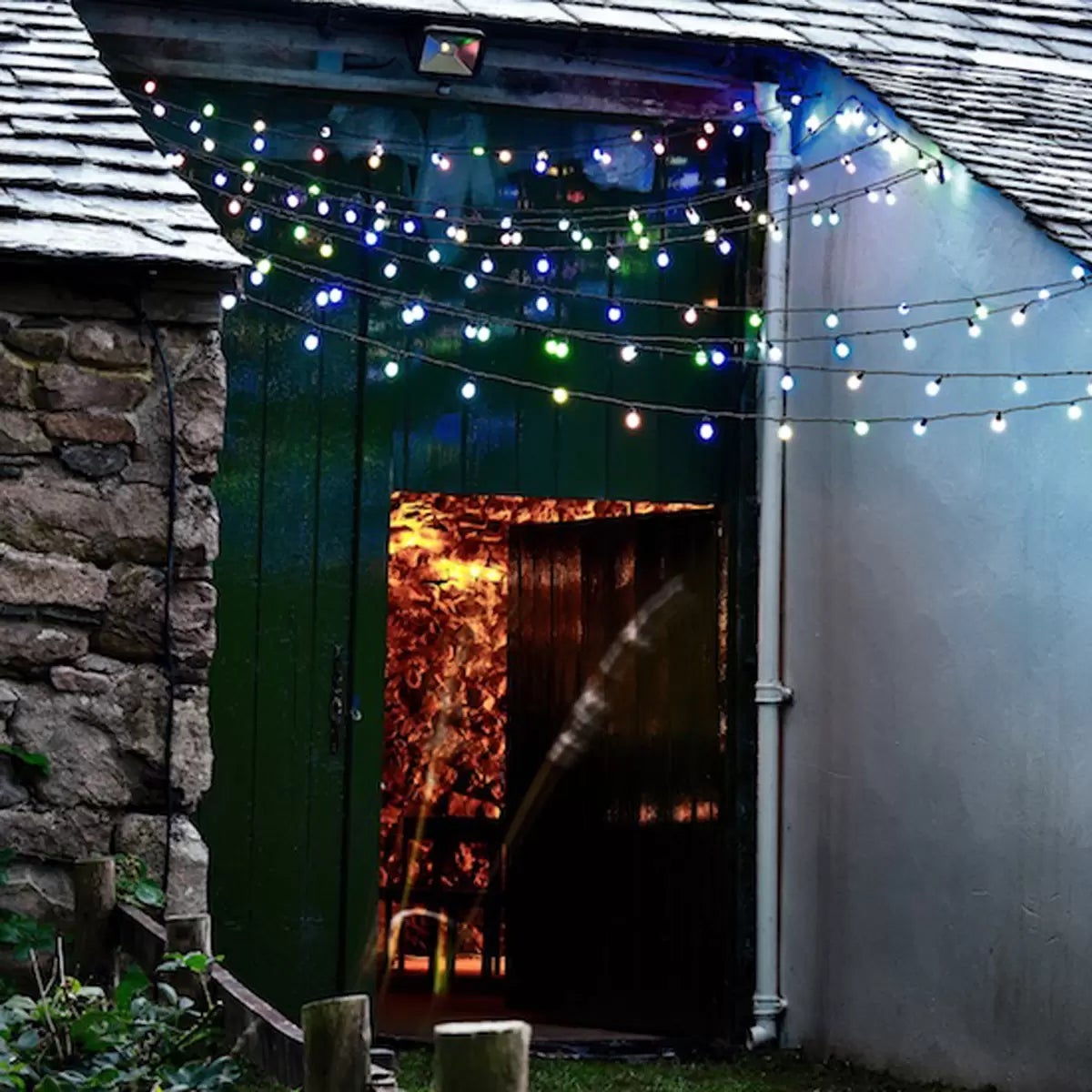 Lights4You 52ft (16m) 80 Large Bulbs LED Colour Changing Outdoor String Lights, view 2