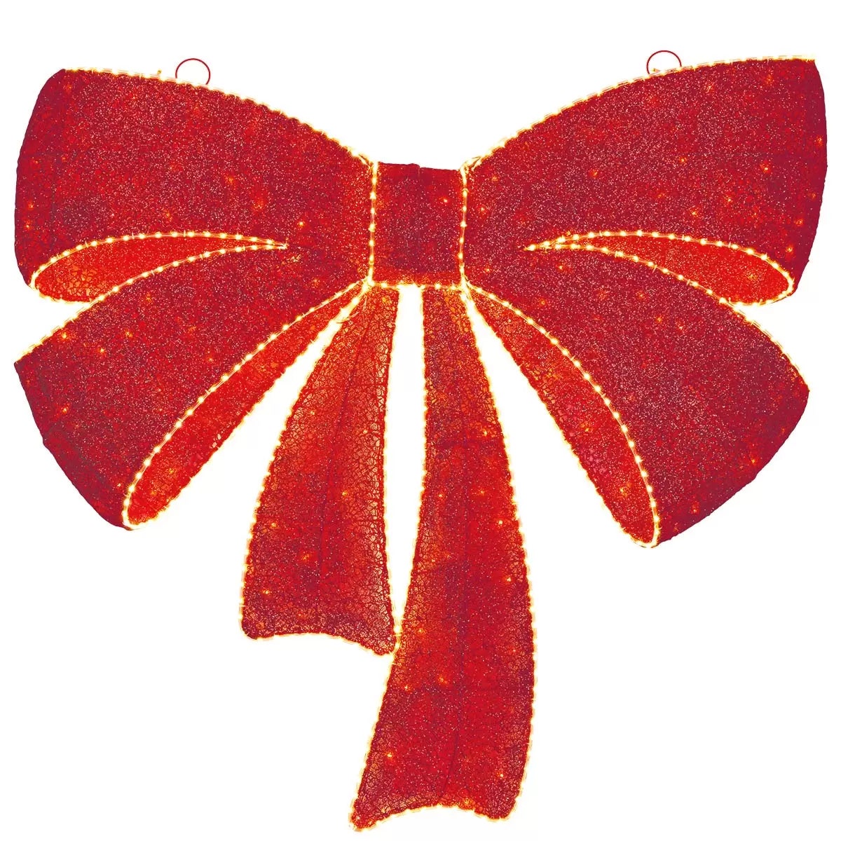 48 Inch (1.2m) Glitter String Red Bow with LED Lights