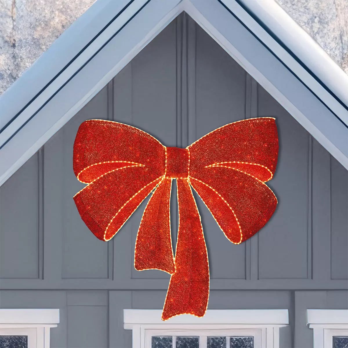 48 Inch (1.2m) Glitter String Red Bow with LED Lights, view 3