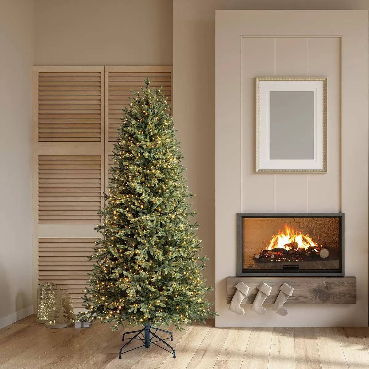 6.5ft (1.98m) Pre-Lit Aspen Artificial Christmas Tree with 1200 Colour Changing Micro LED Lights