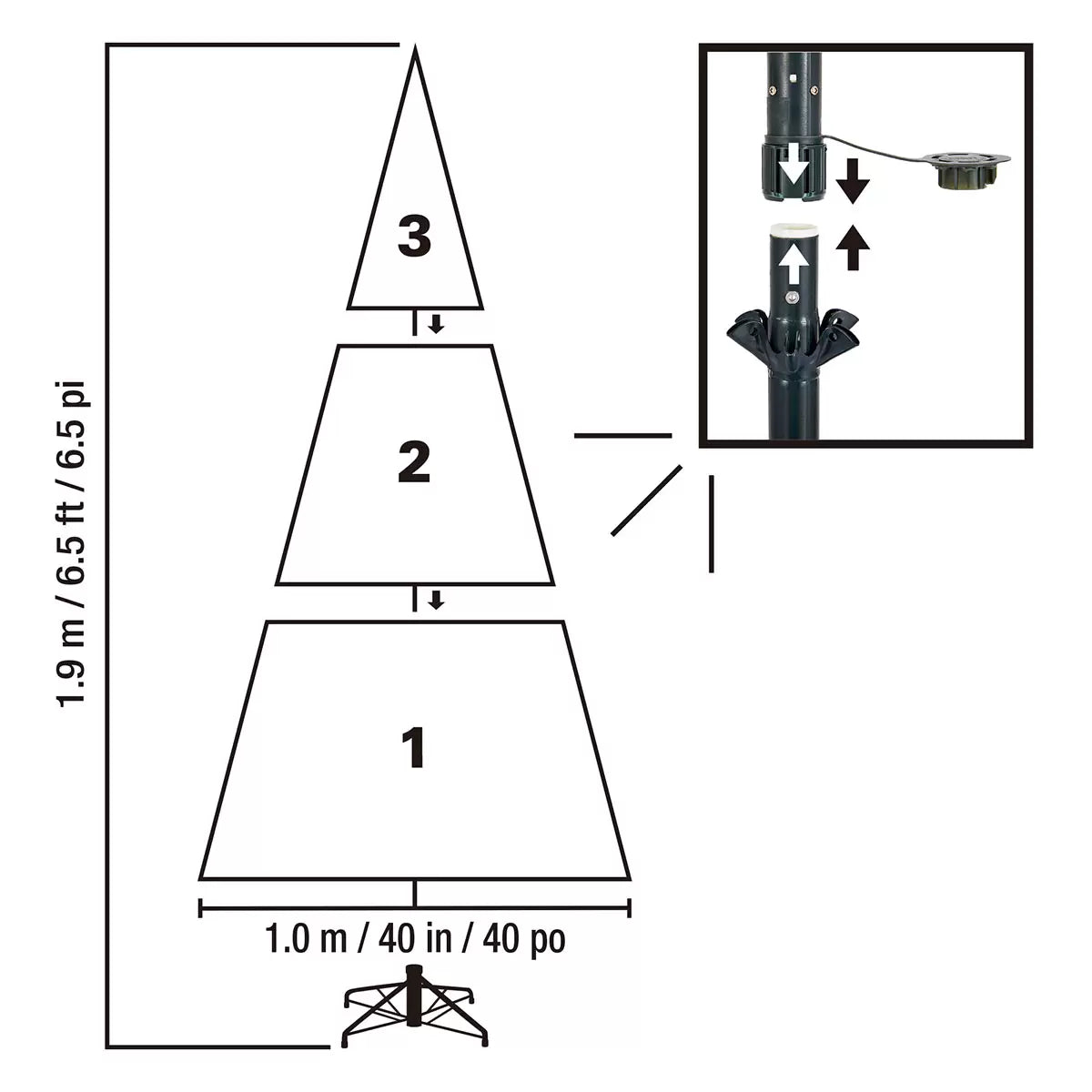 6.5 ft (1.98m) Pre-Lit Aspen Artificial Christmas Tree with 1200 Colour Changing Micro LED Lights