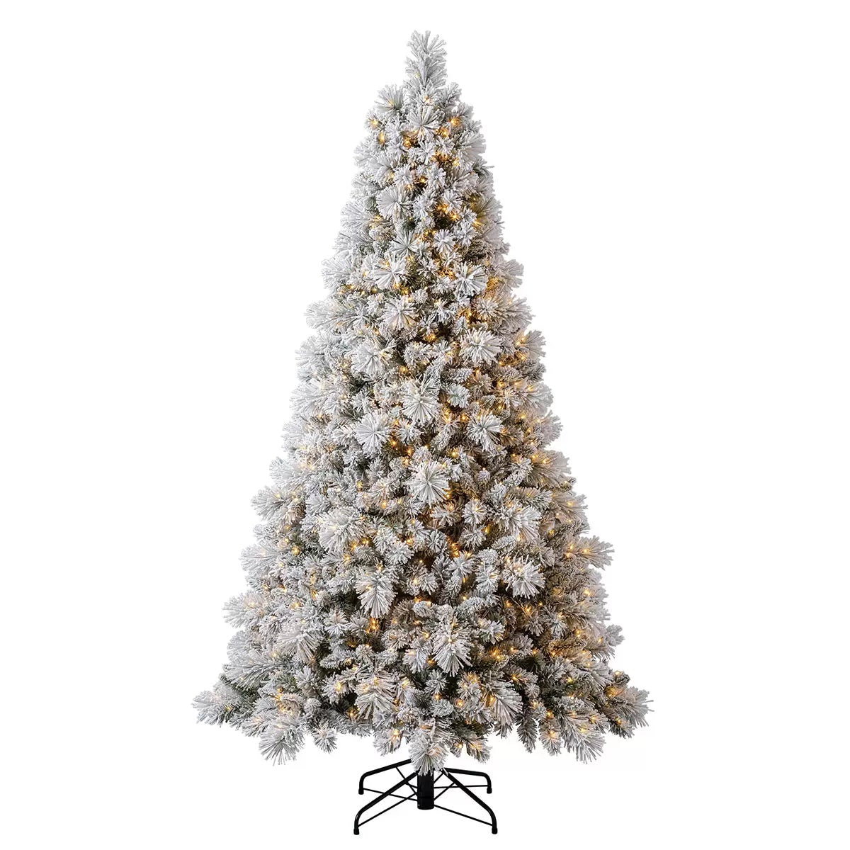 7.5ft (2.3m) Pre-Lit Glitter Flocked Artificial Christmas Tree with 1,150 Color-Changing Micro Twinkle LED Lights, view 3