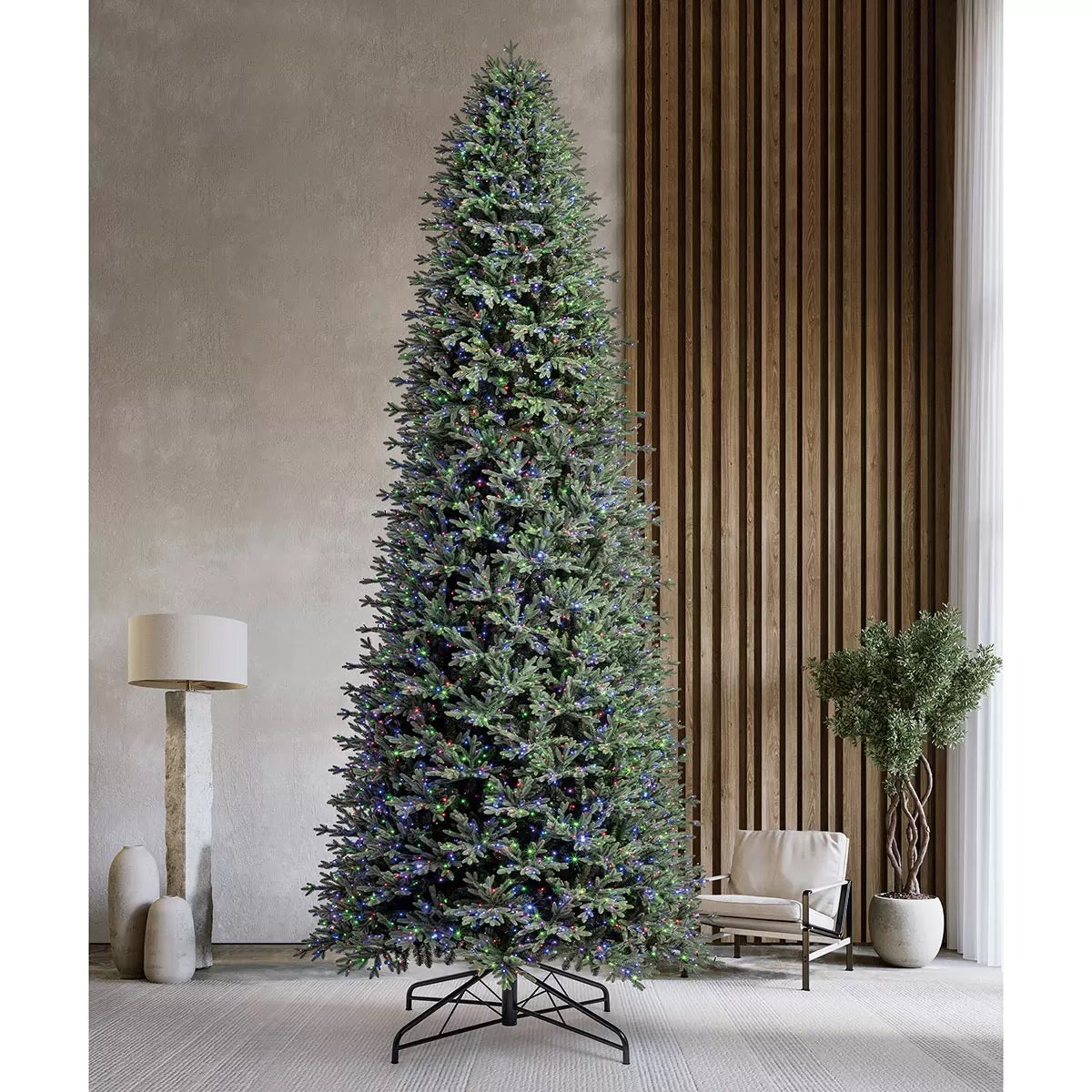 15ft (4.6m) Pre-Lit Aspen Artificial Christmas Tree With 6,000 Colour-Changing LED Lights, view 2
