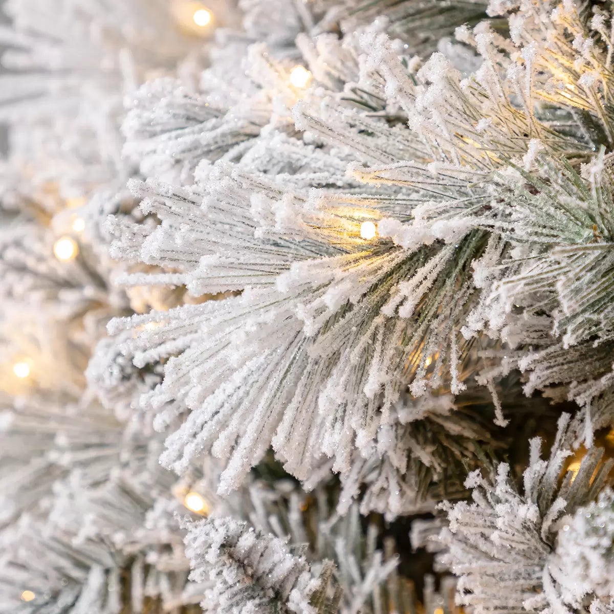 7.5ft (2.3m) Pre-Lit Glitter Flocked Artificial Christmas Tree with 1,150 Color-Changing Micro Twinkle LED Lights, view 5