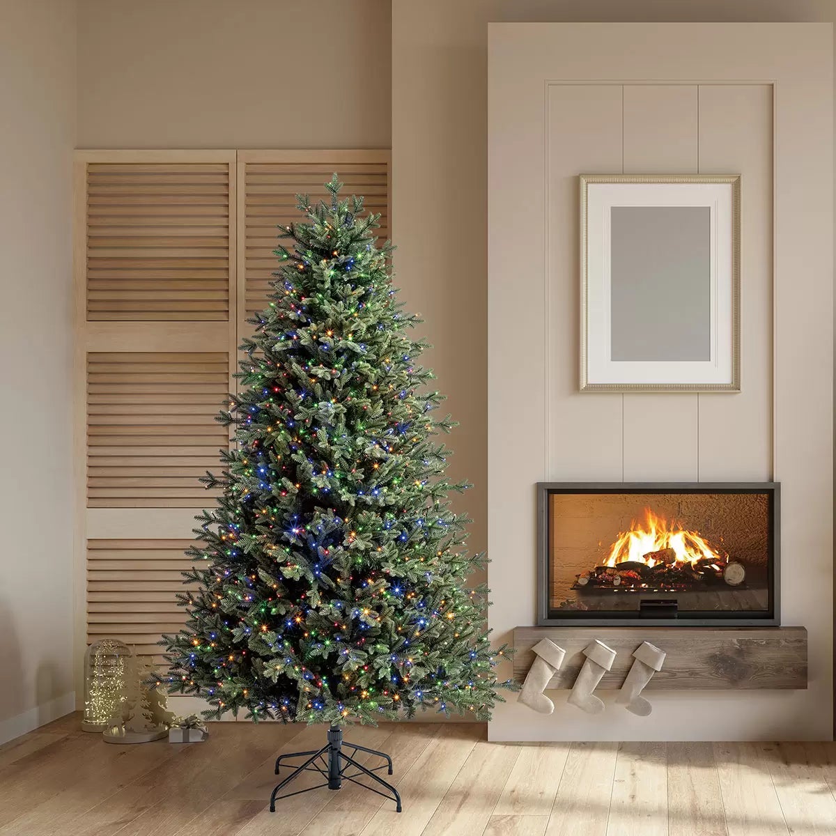 6.5ft (1.9m) Pre-Lit Aspen Artificial Christmas Tree with 1,500 Colour Changing Micro LED Lights, view 2