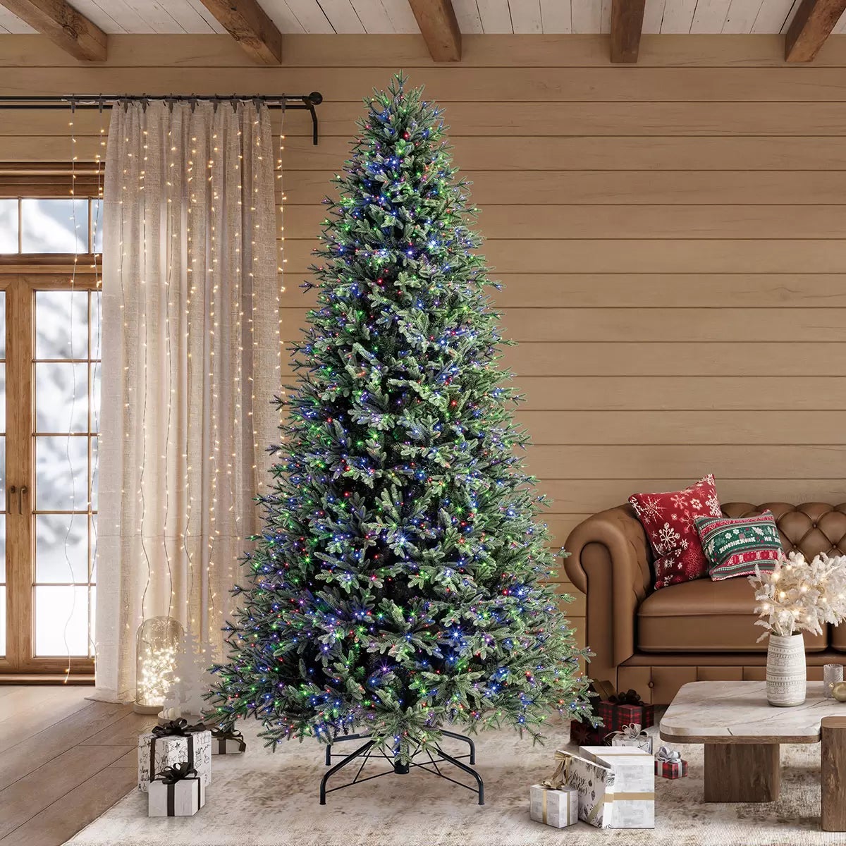 9ft ( 2.7m ) Pre-Lit Aspen Artificial Christmas Tree With 2,700 Colour-Changing Radiant Micro Twinkle LED Lights, view 2