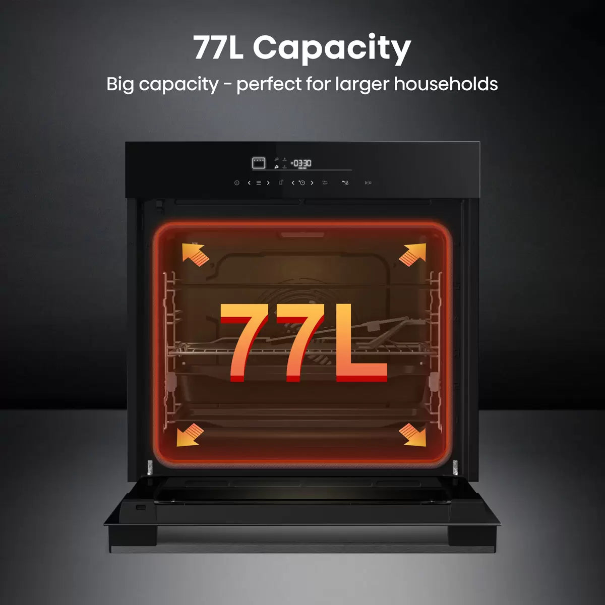 Hisense Hi6 BlackLine HO66FAPizzaChef Electric Pyrolytic Smart Oven, A+ Rated