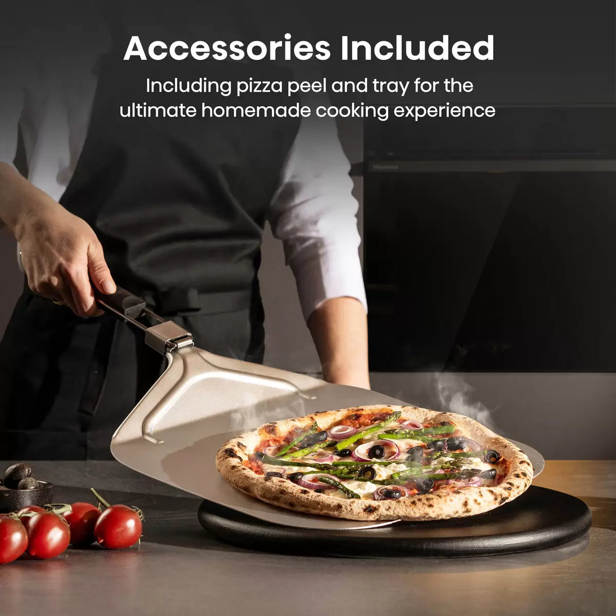 Hisense Hi6 BlackLine HO66FAPizzaChef Electric Pyrolytic Smart Oven, A+ Rated