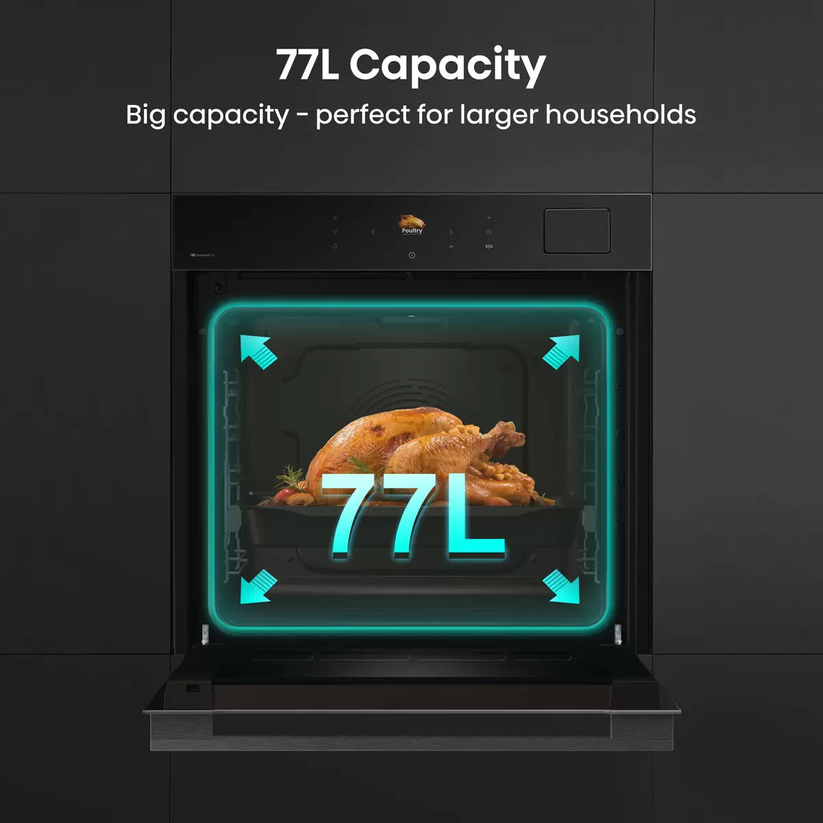 Hisense Hi8 BlackLine BAS6PH8BUKWF Built In Electric Pyrolytic, Single Oven
