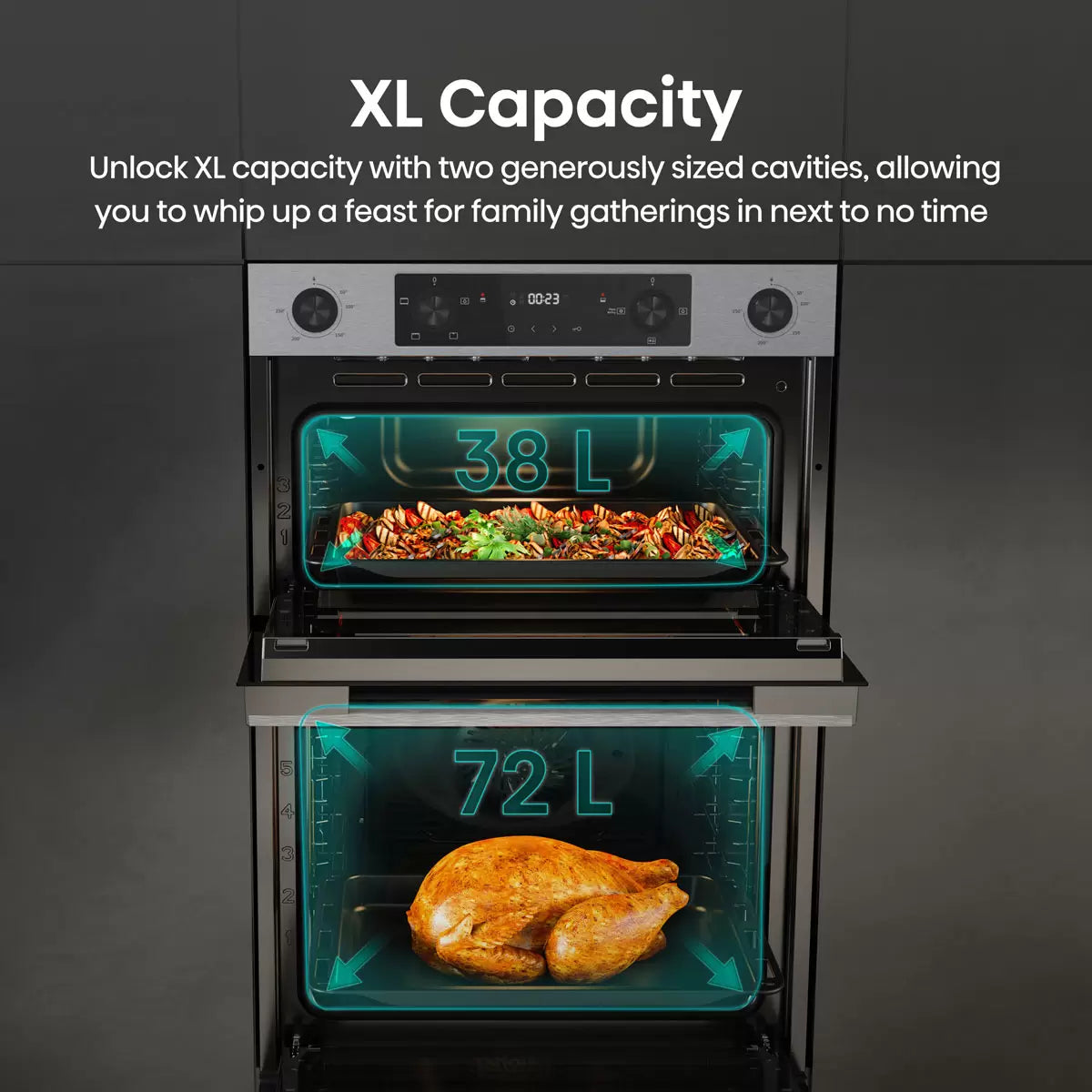 Hisense Hi6 BID914221CX Electric Built-In Double Oven, A Rated in Stainless