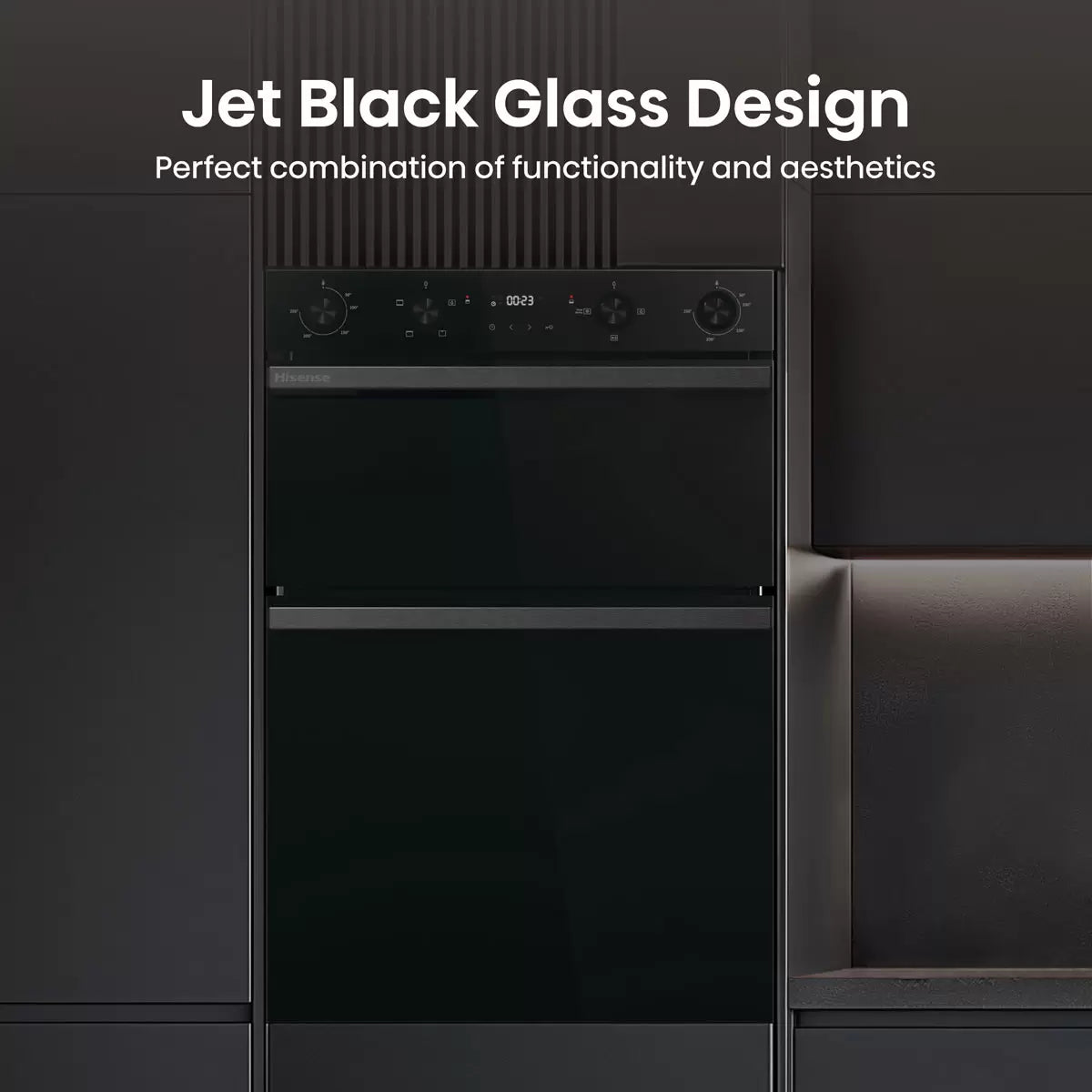 Hisense Hi6 BID914221CDBG Electric Built-in Double Oven, A Rated in Black