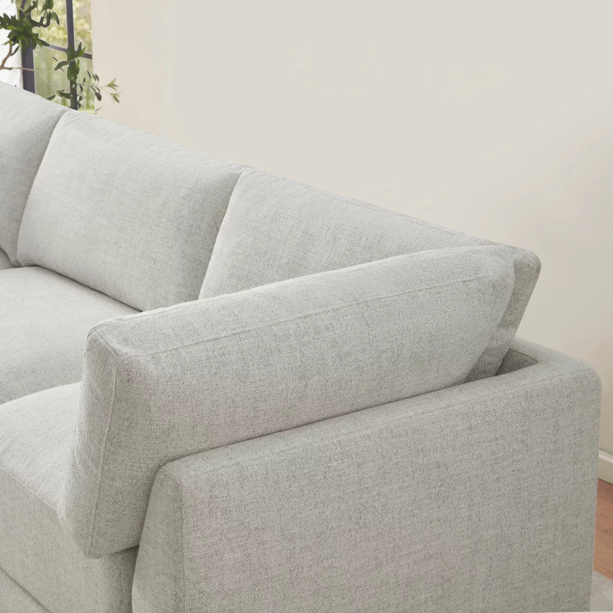 Aiden & Ivy Dayna Grey Fabric 4 Piece Modular Sofa
