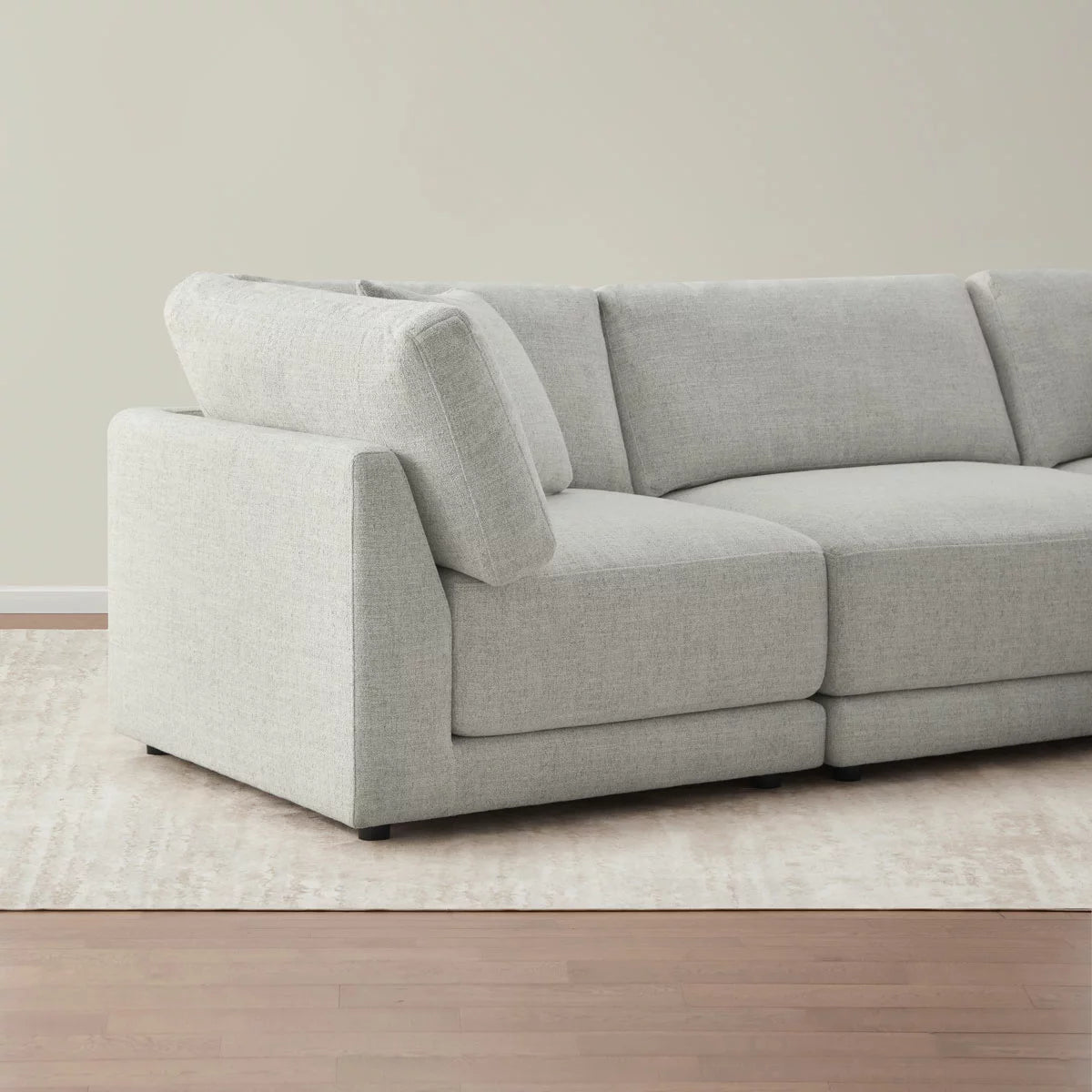 Aiden & Ivy Dayna Grey Fabric 4 Piece Modular Sofa