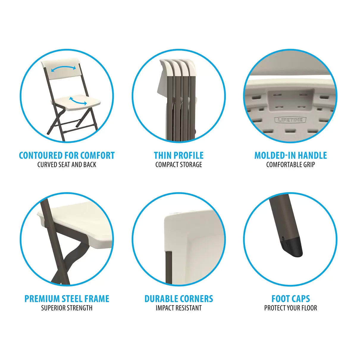 Lifetime Bypass Commercial Grade Folding Chairs, 4 Pack