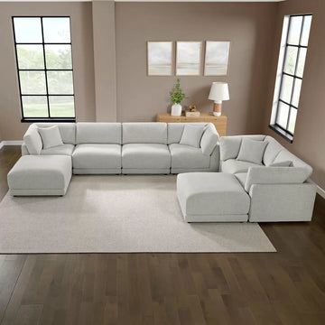 Aiden & Ivy Dayna Grey Fabric 8 Piece Modular Sofa