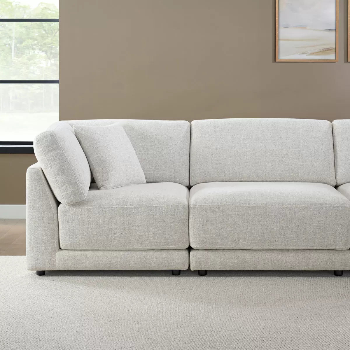 Aiden & Ivy Dayna Grey Fabric 8 Piece Modular Sofa