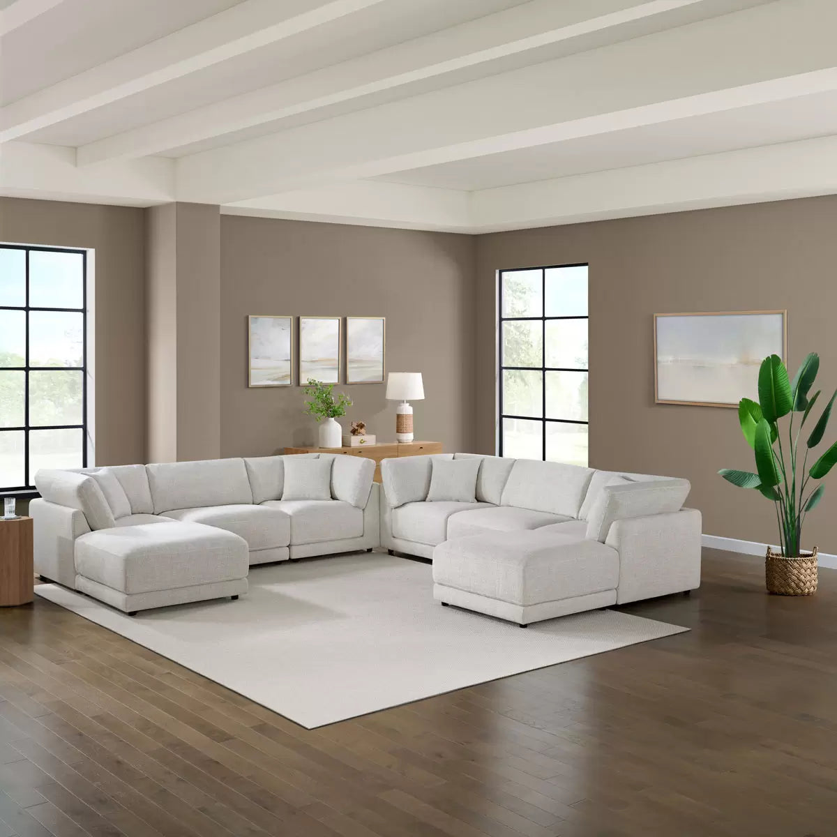 Aiden & Ivy Dayna Grey Fabric 8 Piece Modular Sofa