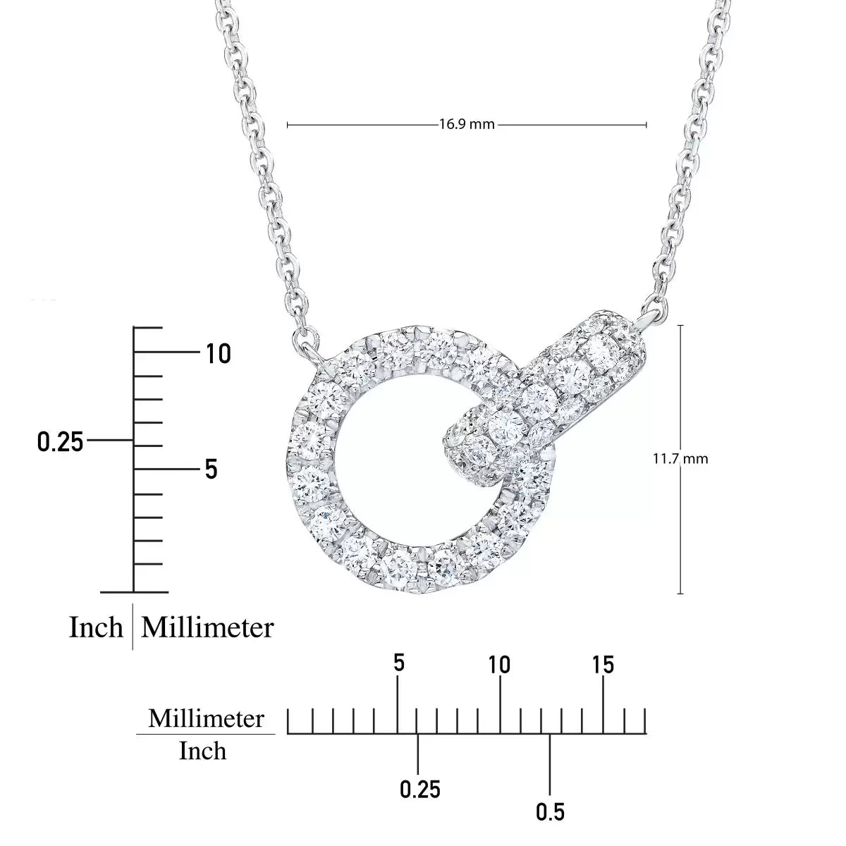 0.50ctw Round Brilliant Cut Diamond Necklace, 14ct White Gold