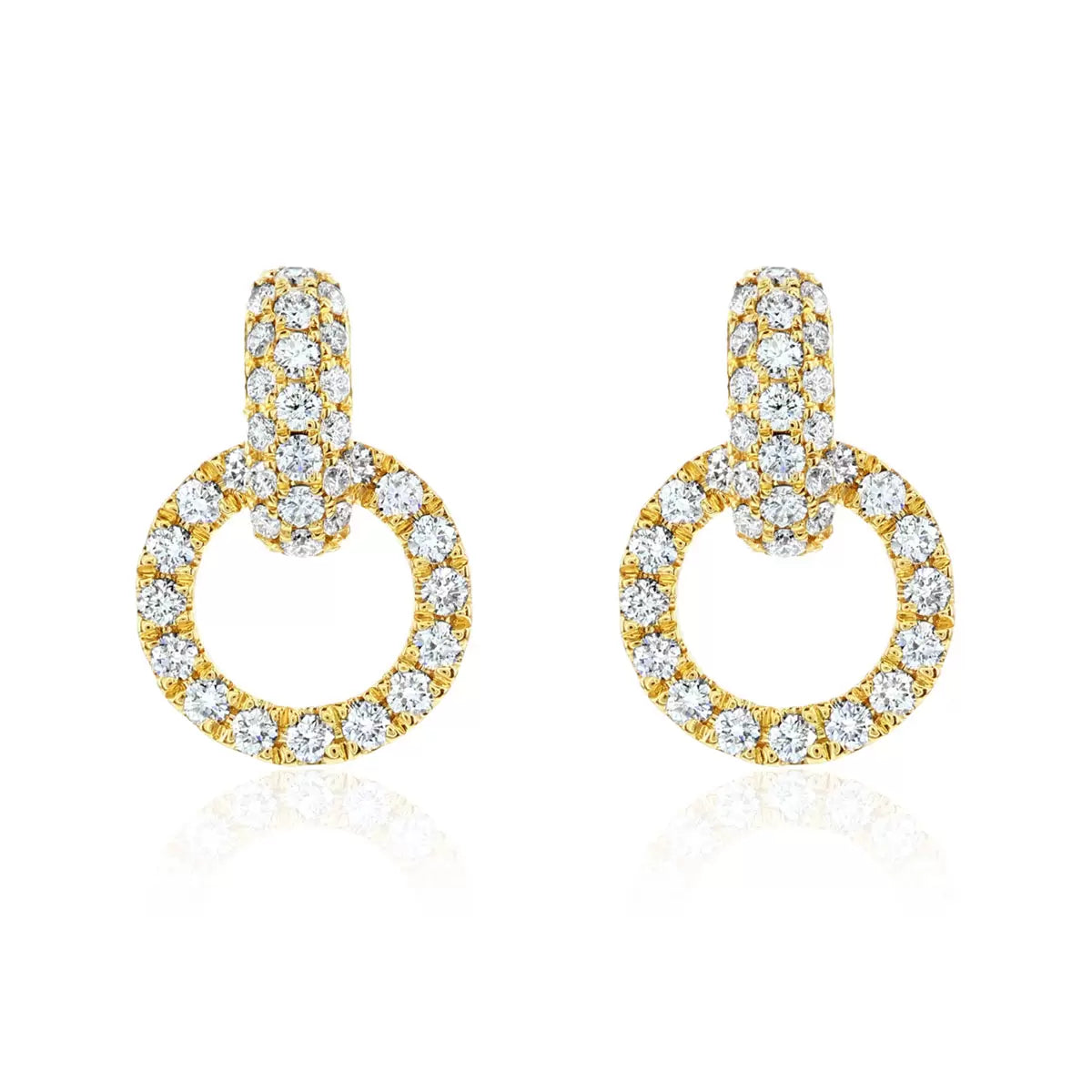 0.80ctw Round Brilliant Cut Diamond Earrings, 14ct Yellow Gold