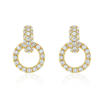 0.80ctw Round Brilliant Cut Diamond Earrings, 14ct Yellow Gold