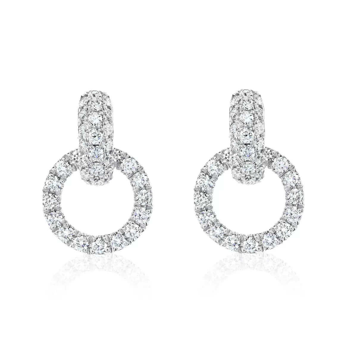 0.80ctw Round Brilliant Cut Diamond Earrings, 14ct White Gold