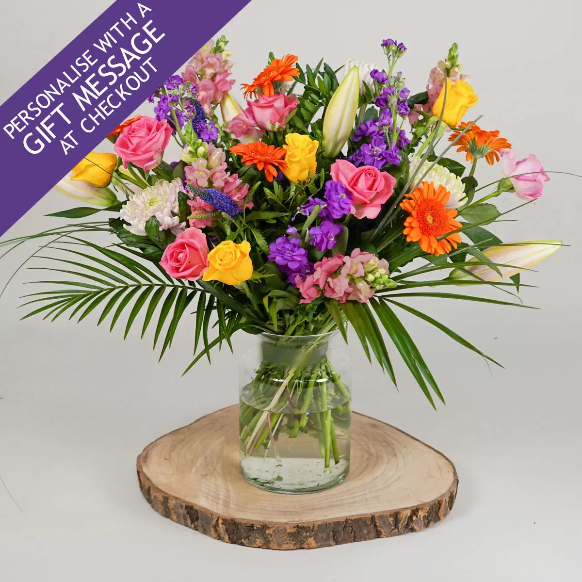 50 Stem Festival Glow Flower Bouquet with Greetings Card