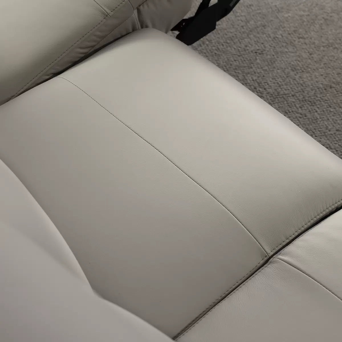 Simon Li Wren Light Grey Leather Power Reclining 3 Seater Sofa with Power