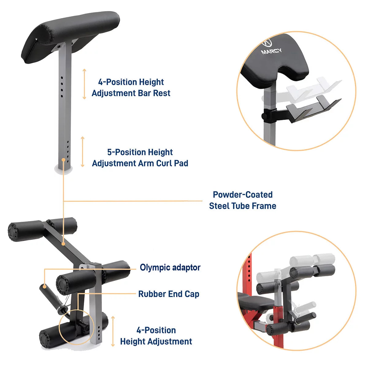 Marcy MWB-5511 Standard Weight Bench with Accessories