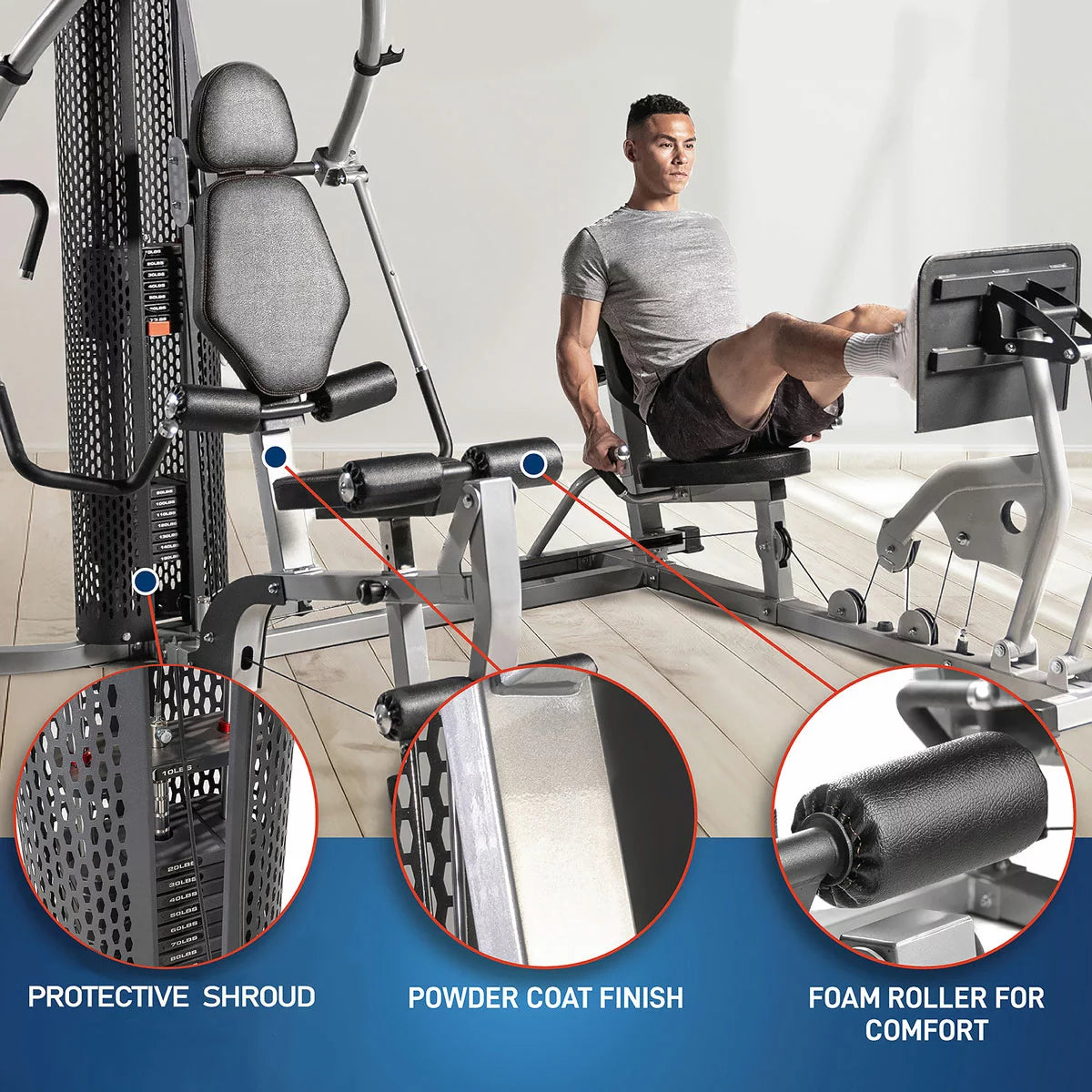 Marcy MWM-8307LP 68kg Stack Deluxe Gym with Leg Press