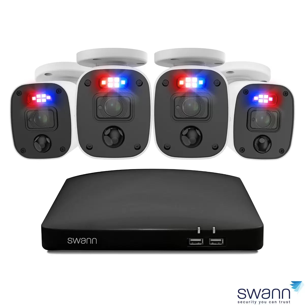 Swann 4MP (2K) DVR 8 x Channel / 4 x PRO-2KMQB Bullet Cameras with 1TB HDD