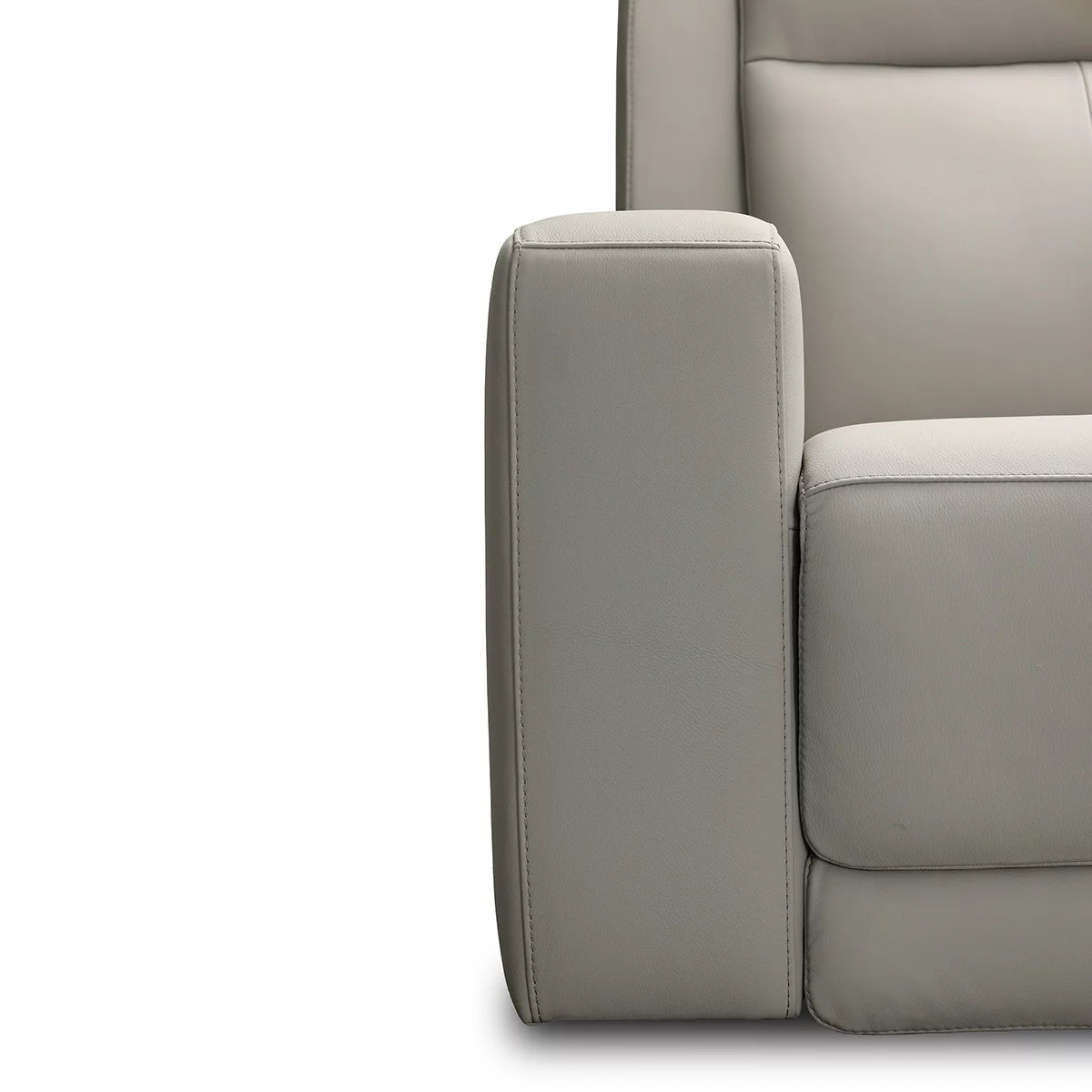 Simon Li Wren Light Grey Leather Power Reclining Armchair With Power Headrest