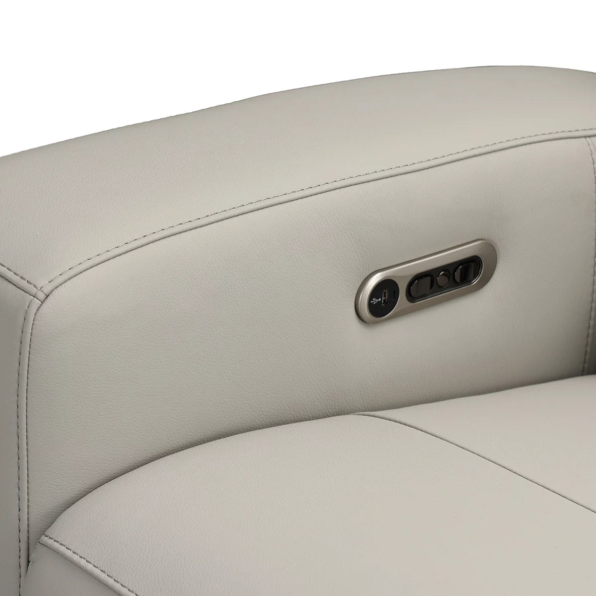 Simon Li Wren Light Grey Leather Power Reclining Armchair With Power Headrest